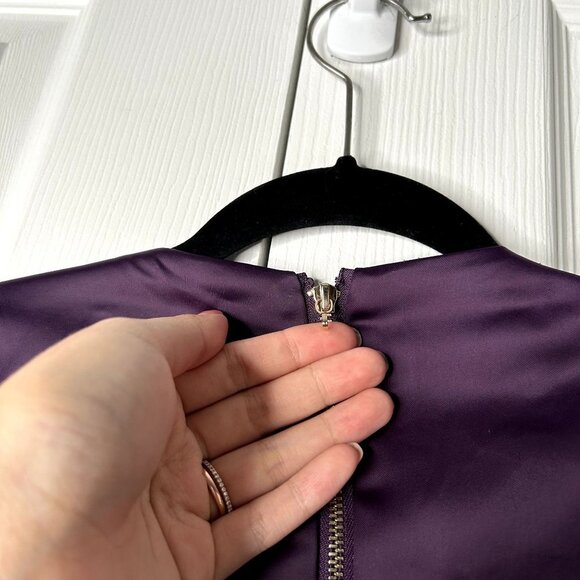 One33 Social Purple Satin Cutout Sleeveless Front Slit Gown Women's Size 0 - Picture 11 of 15